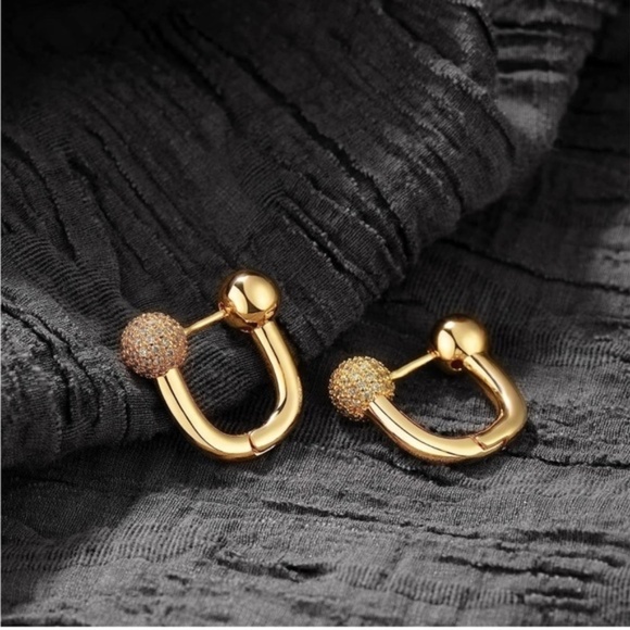 GOLD 14k Gold Plated Minimalist Earrings - Picture 2 of 4